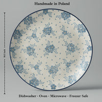 Blue Fleur Dinner Plate Polish Pottery
