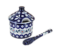 Blue Violet Honey Pot & Dipper