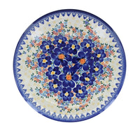 Blue Dahlia Dinner Plate Polish Pottery