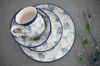 Blue Fleur 16 Piece Dinner Set Polish Pottery