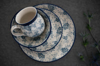 Blue Fleur Cereal/Soup Bowl Polish Pottery