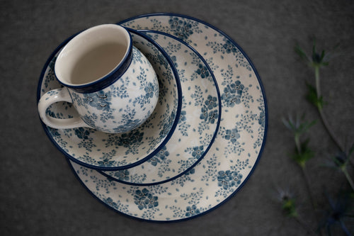 Blue Fleur Cereal/Soup Bowl Polish Pottery