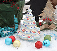 Blue Christmas Tree Luminary Polish Pottery