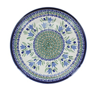 Blue Tulip Dinner Plate Polish Pottery
