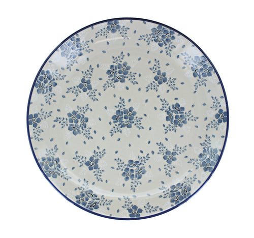 Blue Fleur Dinner Plate Polish Pottery