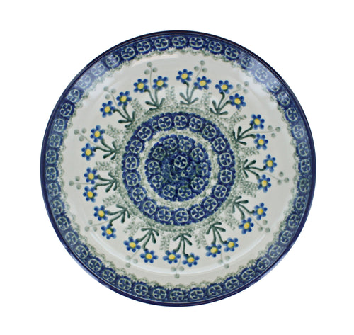 Blue Posy Dessert Plate Polish Pottery