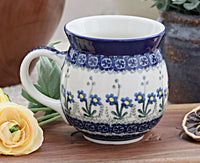 Blue Posy Bubble Mug Polish Pottery