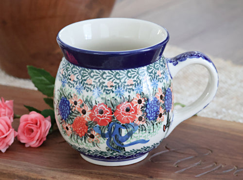 Blush Bouquet Bubble Mug Polish Pottery