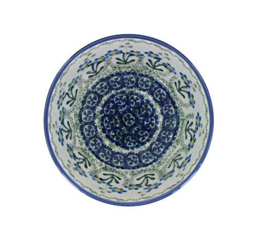 Blue Posy Dessert Bowl Polish Pottery