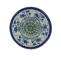 Blue Tulip Dessert Bowl Polish Pottery