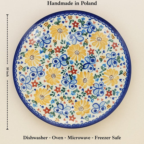 Butterfly Dinner Plate Polish Pottery