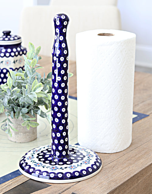 Blue Violet Paper Towel Holder Polish Pottery