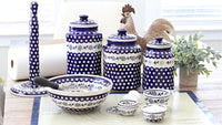 Blue Violet Large Serving Bowl Polish Pottery