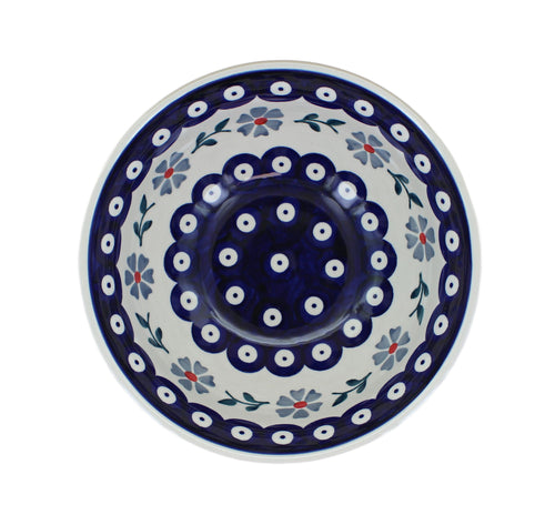 Blue Violet Cereal/Soup Bowl Polish Pottery