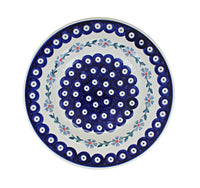 Blue Violet Soup Plate Polish Pottery