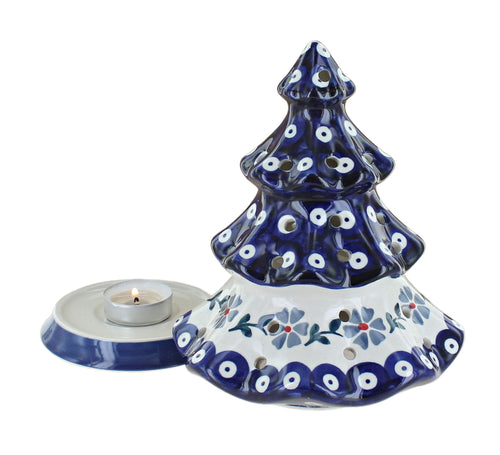 Blue Violet Tree Luminary Polish Pottery