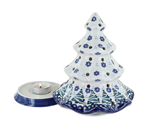 Festive Fir Tree Luminary Polish Pottery