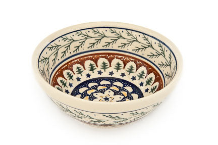 Evergreen Small Serving Bowl Polish Pottery