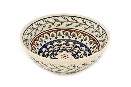 Evergreen Medium Serving Bowl Polish Pottery