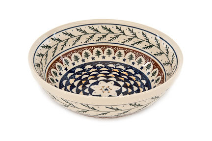Evergreen Large Serving Bowl Polish Pottery