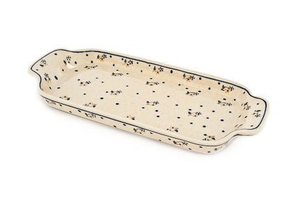 Country Meadow Bread Tray with Handles Polish Pottery