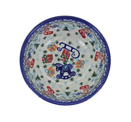 Christmas Bounty Dessert Bowl Polish Pottery