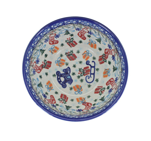 Christmas Bounty Cereal/Soup Bowl Polish Pottery