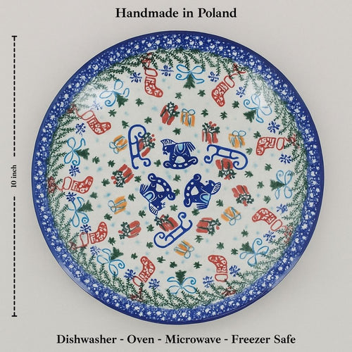 Christmas Bounty Dinner Plate Polish Pottery