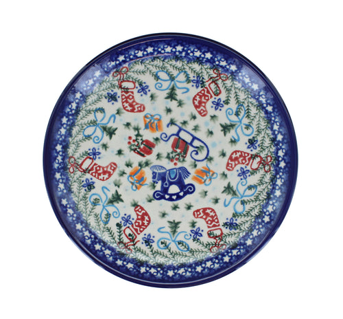 Christmas Bounty Dessert Plate Polish Pottery