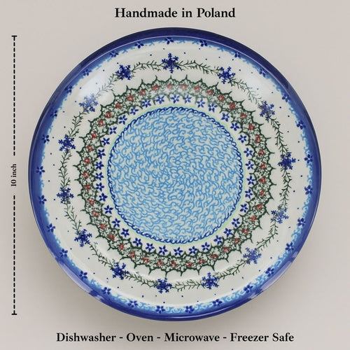 Winter Celebration Dinner Plate Polish Pottery