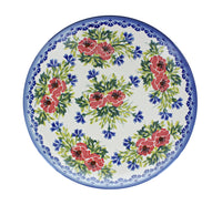 Cherry Red Bouquet Dinner Plate Polish Pottery