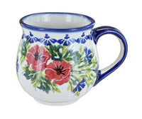 Polish Pottery Cherry Red Bouquet Bubble Mug
