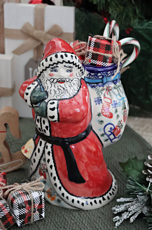 Christmas Bounty Santa Claus Polish Pottery