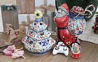 Christmas Bounty Christmas Tree Luminary Polish Pottery