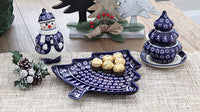 Winter Nights Christmas Tree Plate Polish Pottery