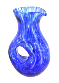 Polish Pottery Cobalt Confetti Tuscany Pierced Pitcher
