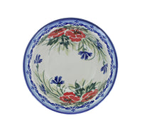 Cherry Red Bouquet Dessert Bowl Polish Pottery