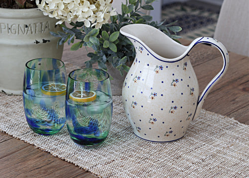 Country Meadow Pitcher Polish Pottery