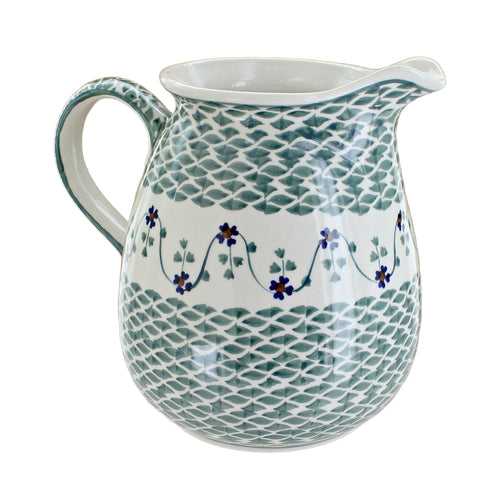 Polish Pottery Sage Floral Pitcher