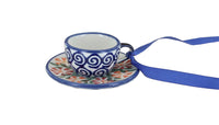 Polish Pottery Garden Bouquet Cup & Saucer Ornament