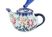 Polish Pottery Garden Bouquet Teapot Ornament