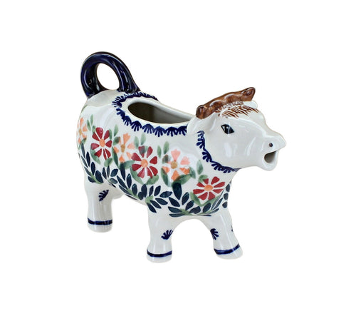 Polish Pottery Garden Bouquet Cow Creamer