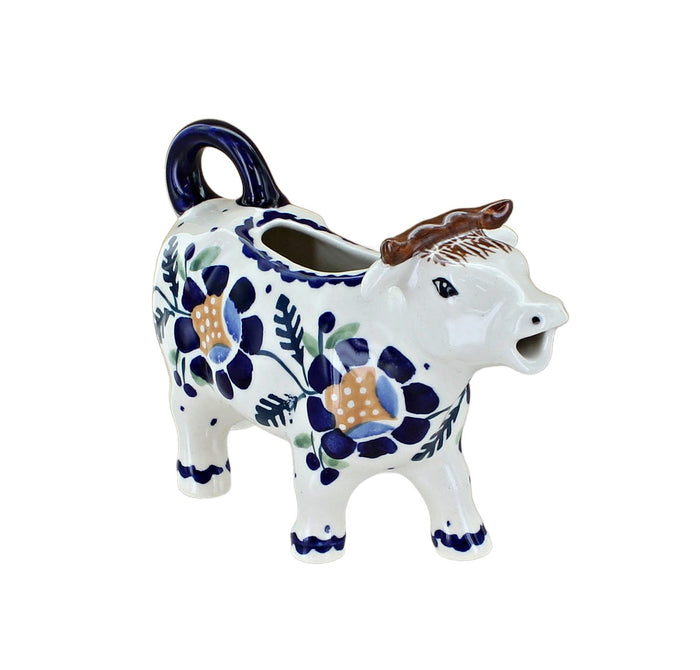 Polish Pottery Sunflower Cow Creamer