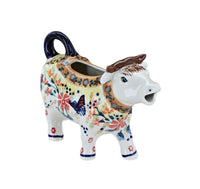 Polish Pottery Blue Butterfly Cow Creamer