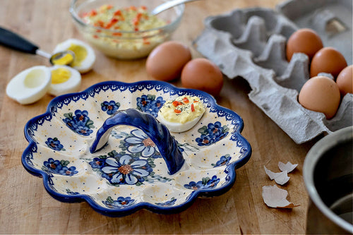 Daisy Surprise Egg Plate Polish Pottery
