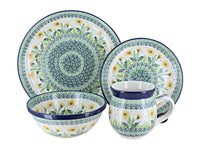 Polish Pottery Dandelion 4 Piece Place Setting - Service for 1