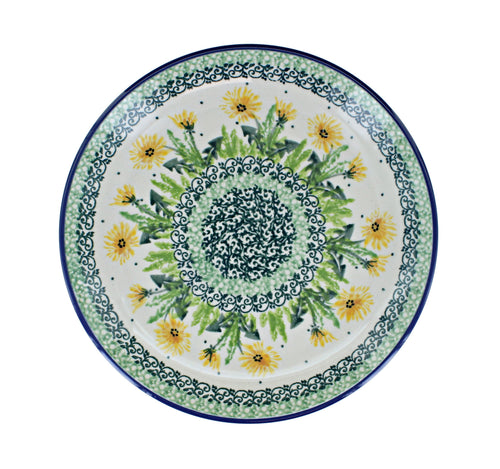 Dandelion Dessert Plate Polish Pottery