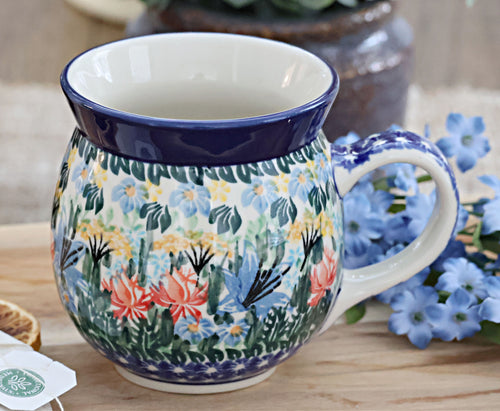 Day Lily Bouquet Bubble Mug Polish Pottery