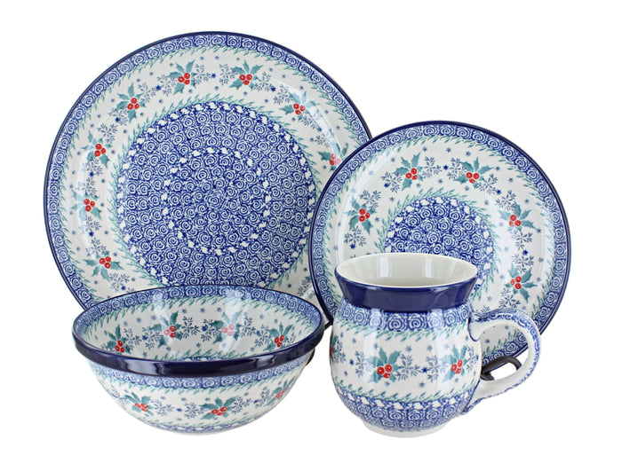 Polish Pottery December Joy 16 Piece Dinner Set