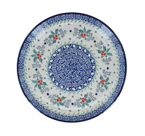 December Joy Dessert Plate Polish Pottery